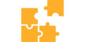 Four yellow puzzle pieces fitting together